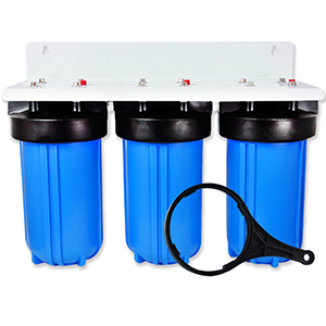 Three Stage 10 inch Big Blue Whole House Filtration System Water Filter Housings