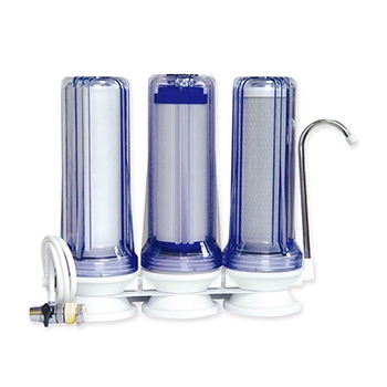 Smart triple cartridge counter top water filter system