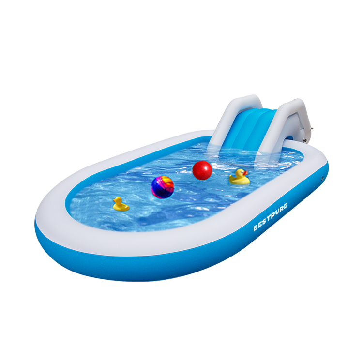 Wholesale Family Backyard Inflatable Kiddie Swimm Pool with Slide