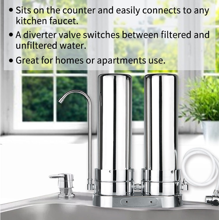 stainless steel counter top water filter
