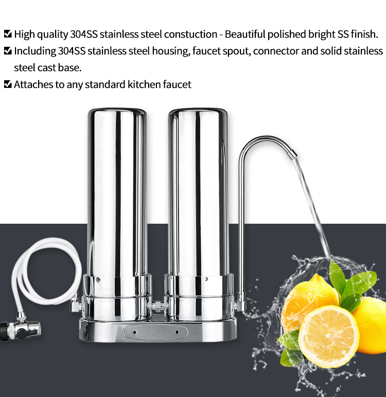 stainless steel counter top water filter