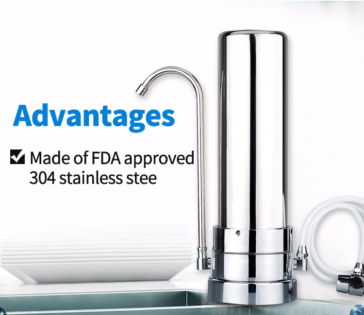 stainless steel countertop water filter