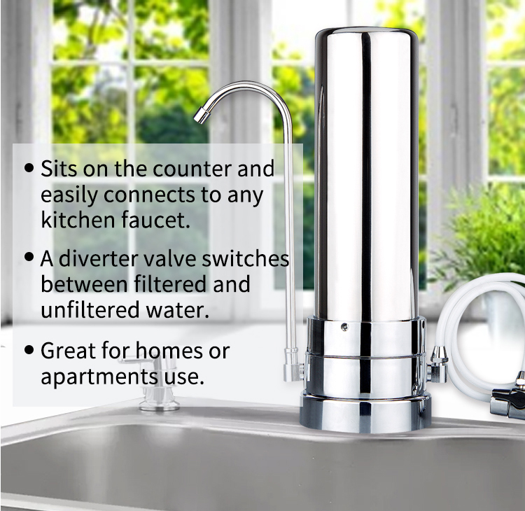 stainless steel countertop water filter