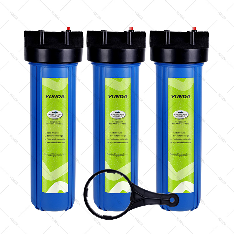 20x4.5 inch Three Stage Whole House Big Blue Jumbo Water Filter Housing