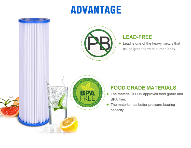 whole house pleated water filter cartridge