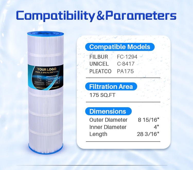 dimensions and compatibilities of hayward 1750 pool filter replacement