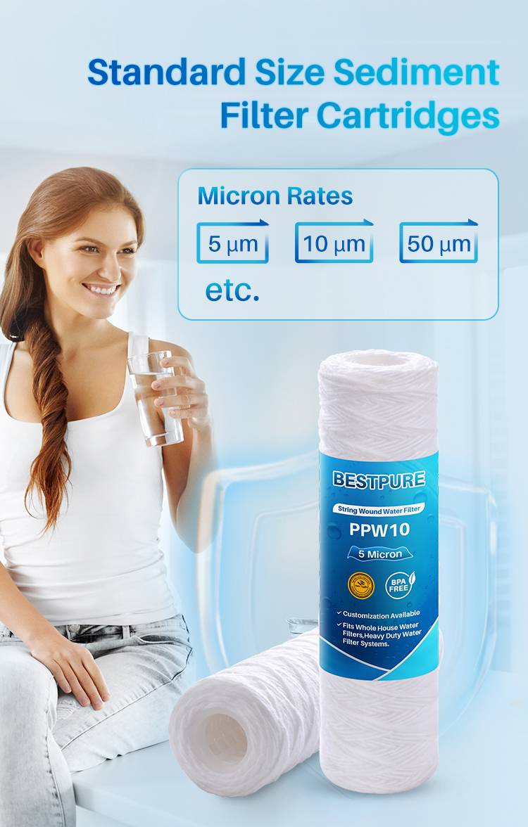 5 micron string wound sediment filter cartridge