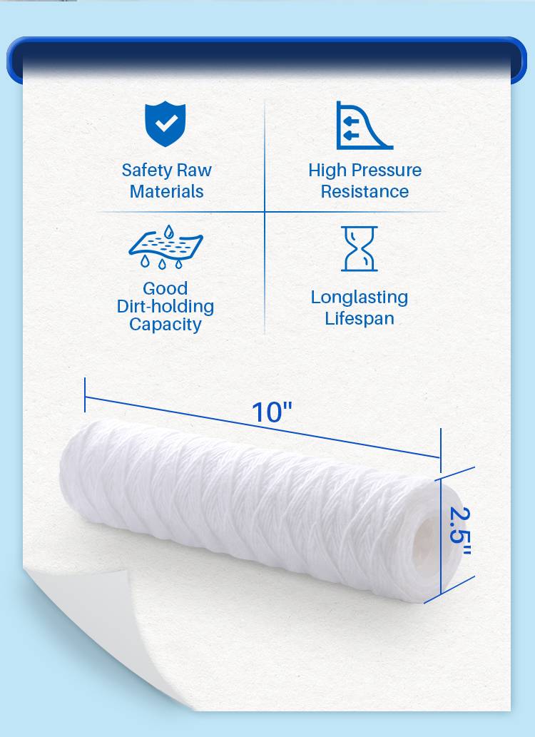 5 micron string wound sediment filter cartridge