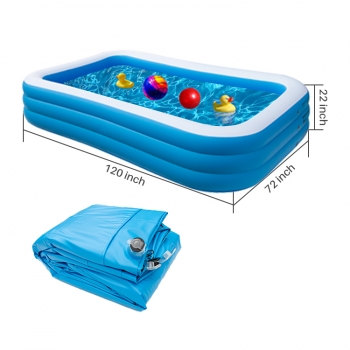 Inflatable Swimming Pool, 120" X 72" X 22" Family Size, Water Park in Home