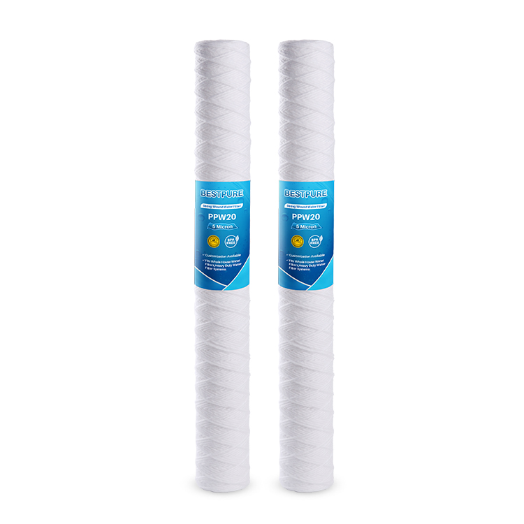 20×2.5 inch String Wound Sediment Water Filters for Whole House Water Systems