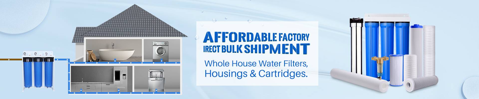 whole house water filter housing and filter cartridges replacements