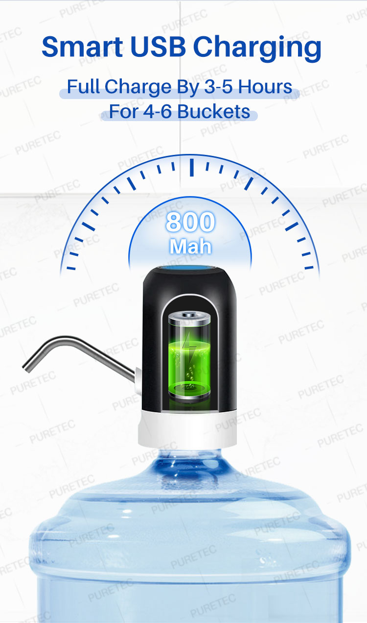 usb charging water bottle dispenser pump fits 5 gallon jugs