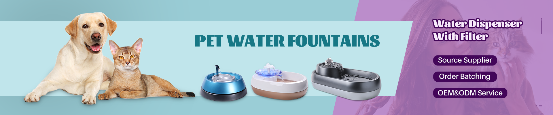 dog water fountain running filter bowl