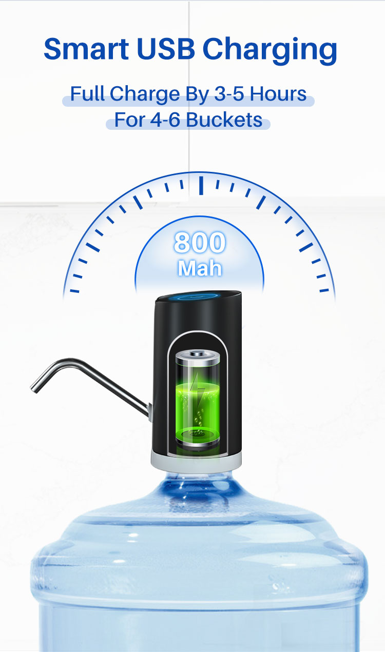 usb charging wireless water bottle pump dispenser