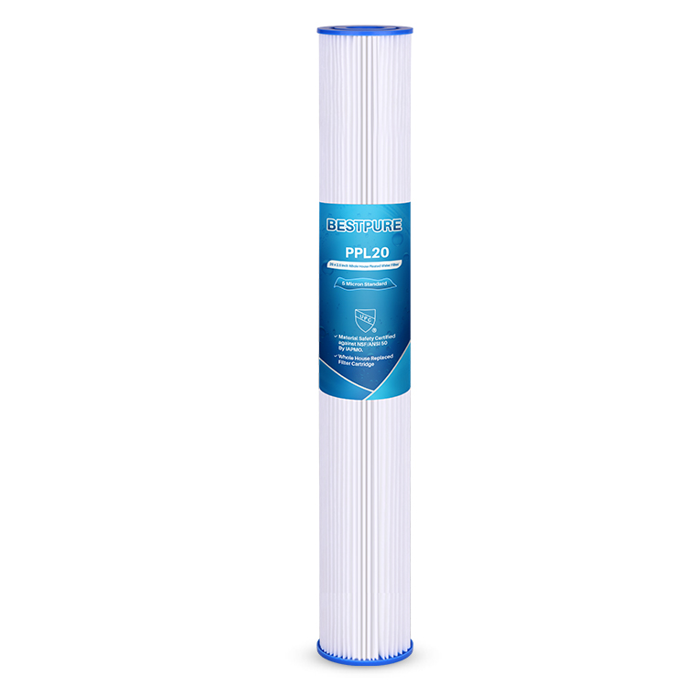 20×2.5 Inch Pleated Filter Cartridge Big Blue Sediment Water Filter 