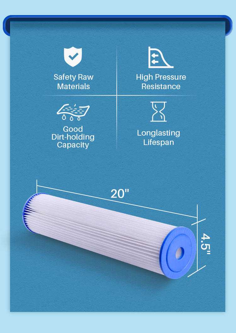 pleated sediment water filter