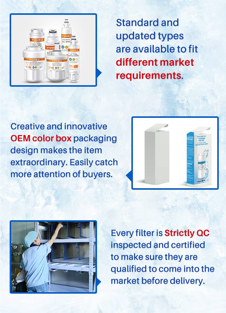 yunda wholesale refrigerator water filters factory