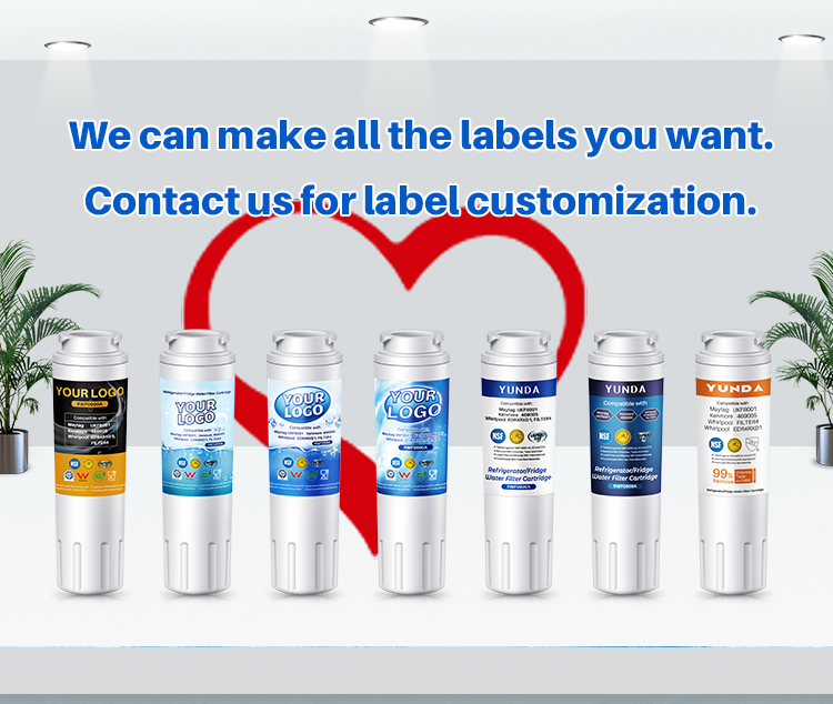 wholesale refrigerator water filters with private label customized logo and labels