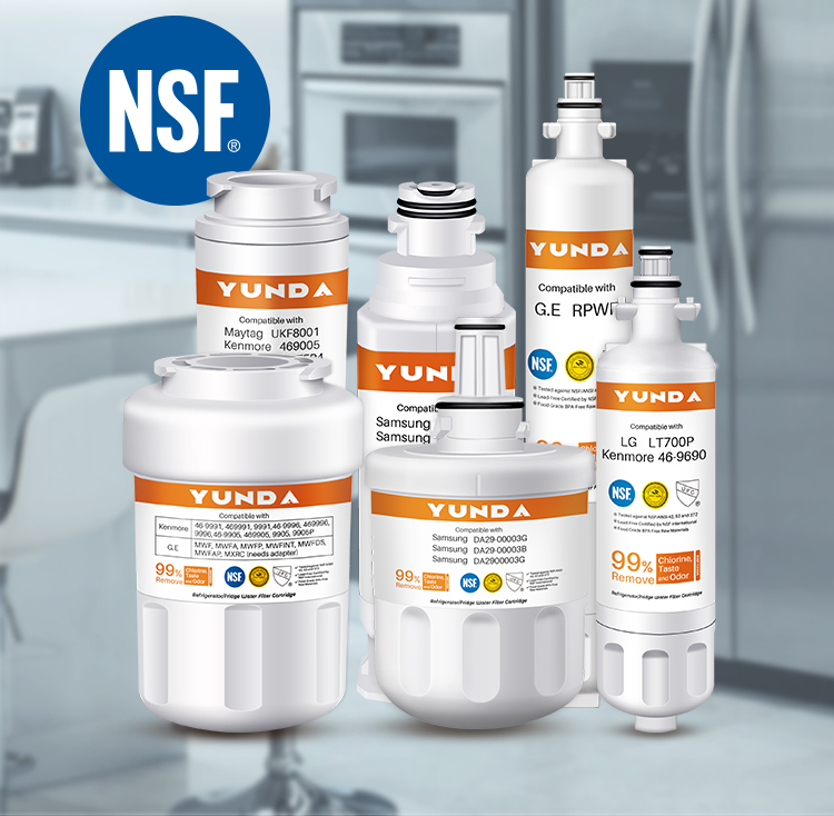 NSF certified refrigerator water filters wholesaled by YUNDA FILTER