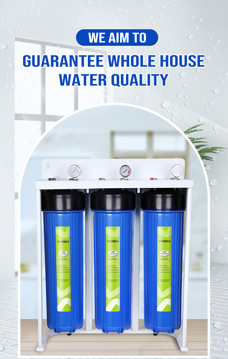 showing of 3 stage whole house water filter system